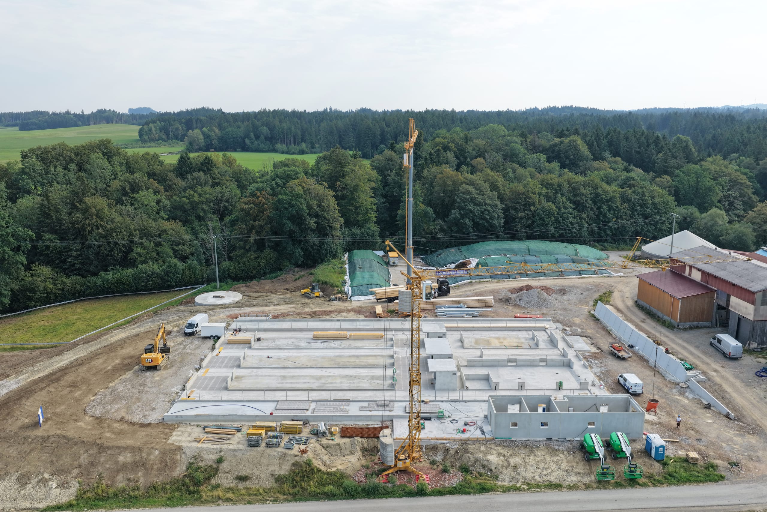 Milchviehstall Leutkirch, Rohbau in Stahlbeton