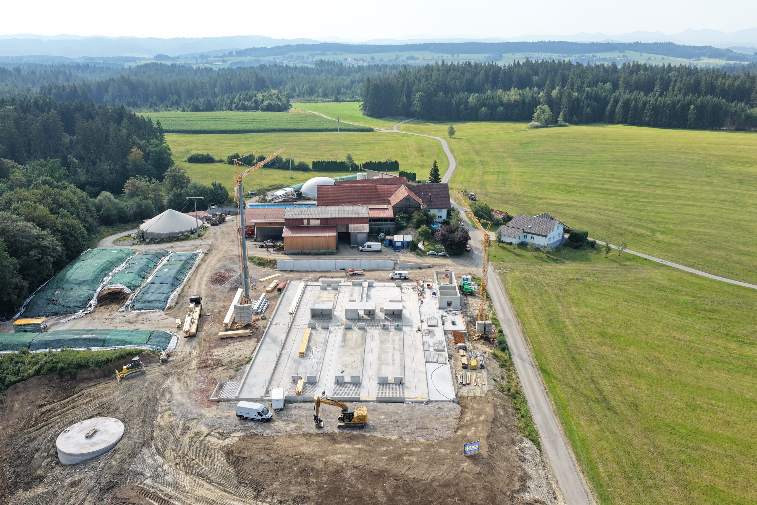 Luftbild Milchviehstall Leutkirch im Rohbau