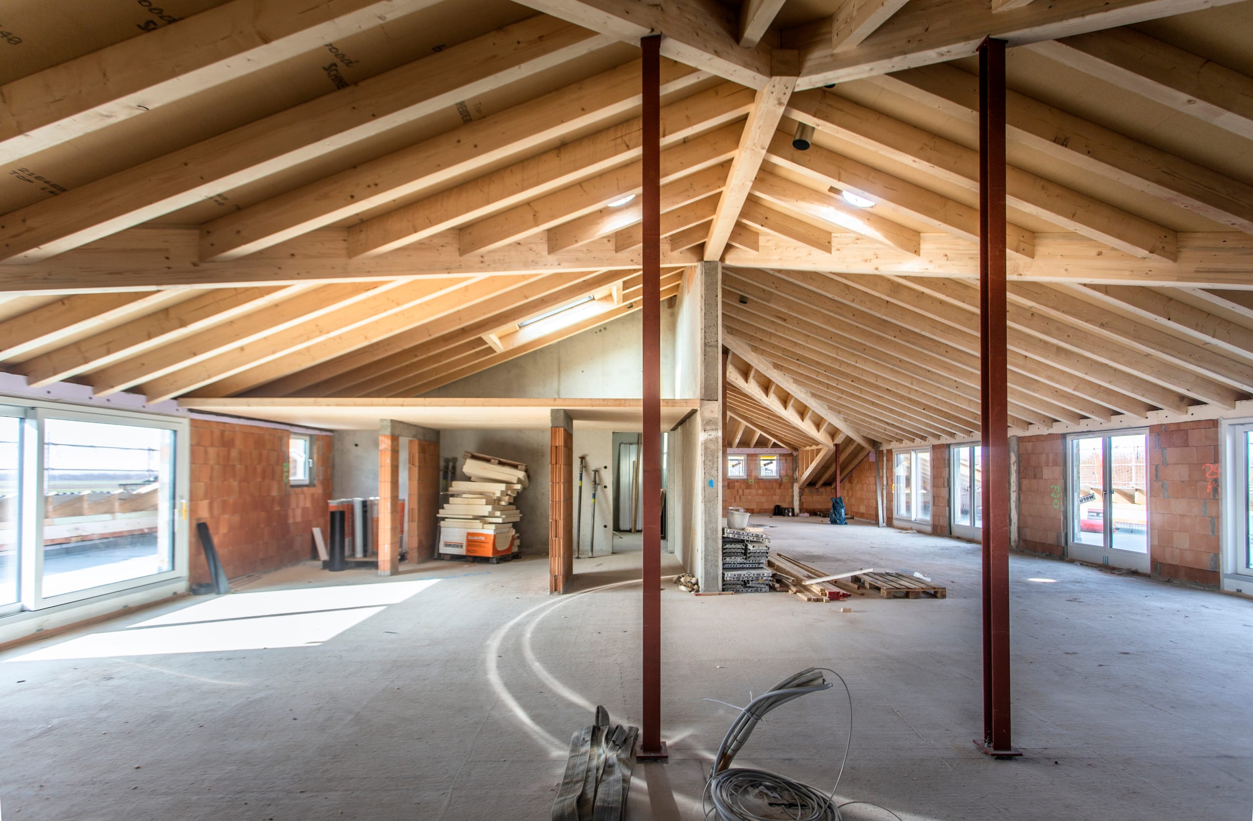 Dachgeschoss Wohnpark Mietingen im Rohbau